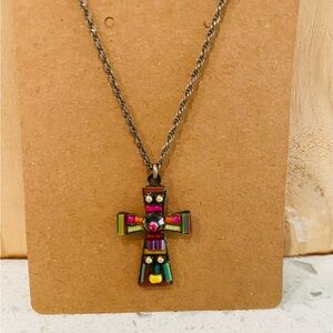 Ayalabar Colorful Cross Pendant Necklace